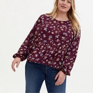 Torrid Crinkle Gauze Tiered Top